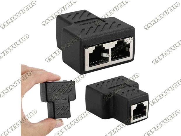 &+ DIVISOR 1 A 2 VIAS RJ45 CABLE DE RED ADAPTADOR DOBLE